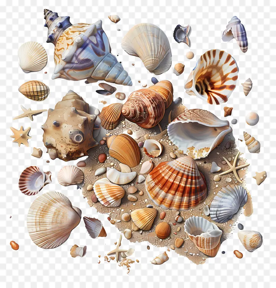 Peignage De Plage，Coquillages PNG