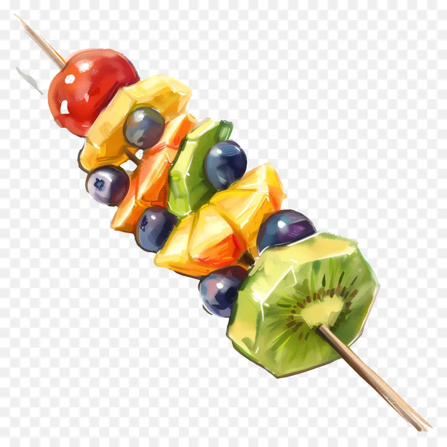 Brochettes De Fruits，Coloré PNG