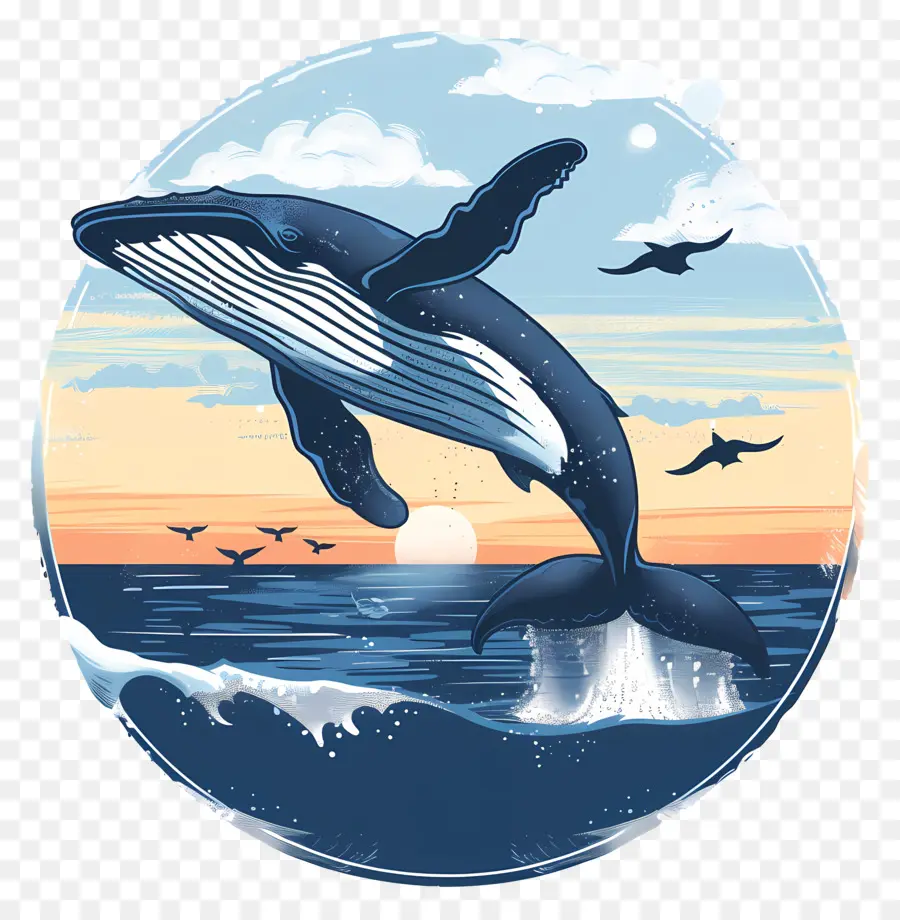 L'observation Des Baleines，Baleine Bleue PNG