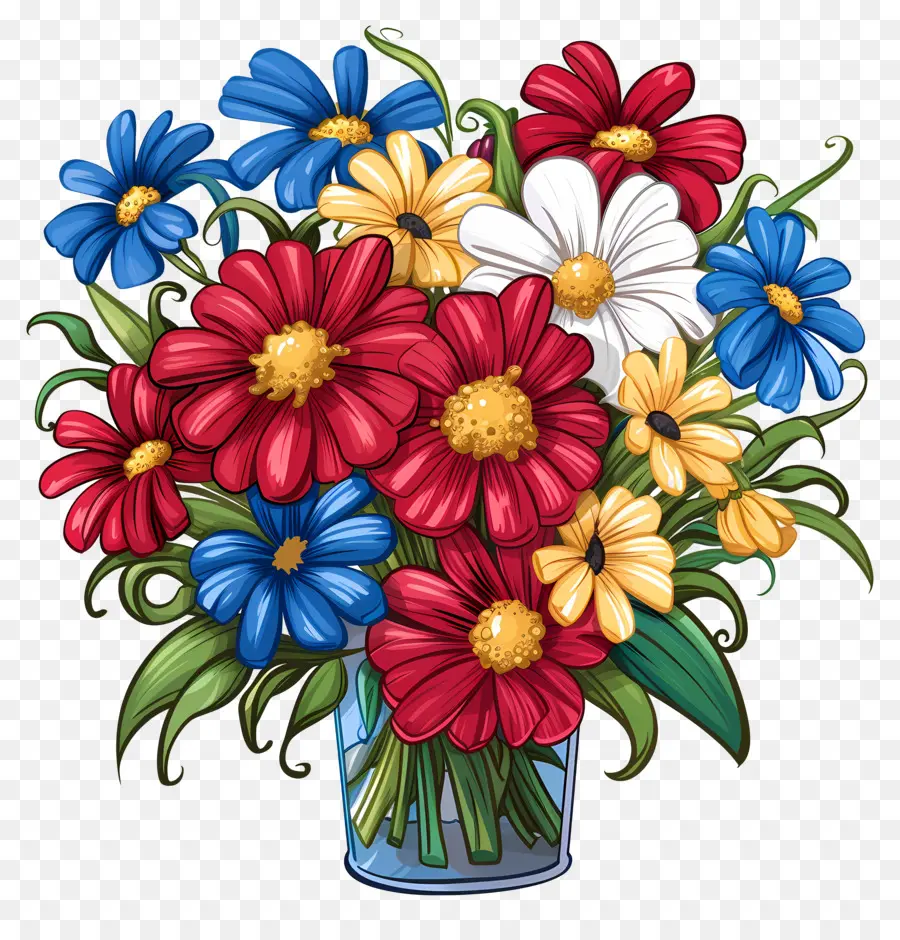 4 Juillet，Fleurs PNG