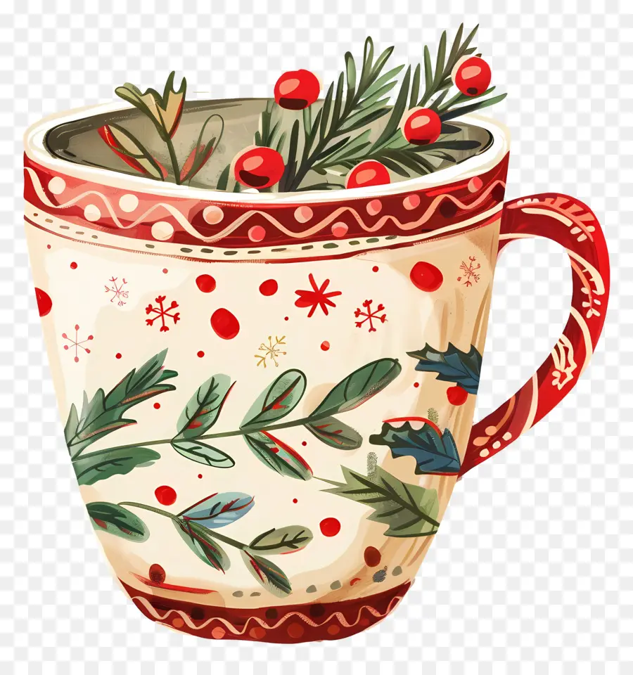 Coupe De Noël，Tasse Festive PNG