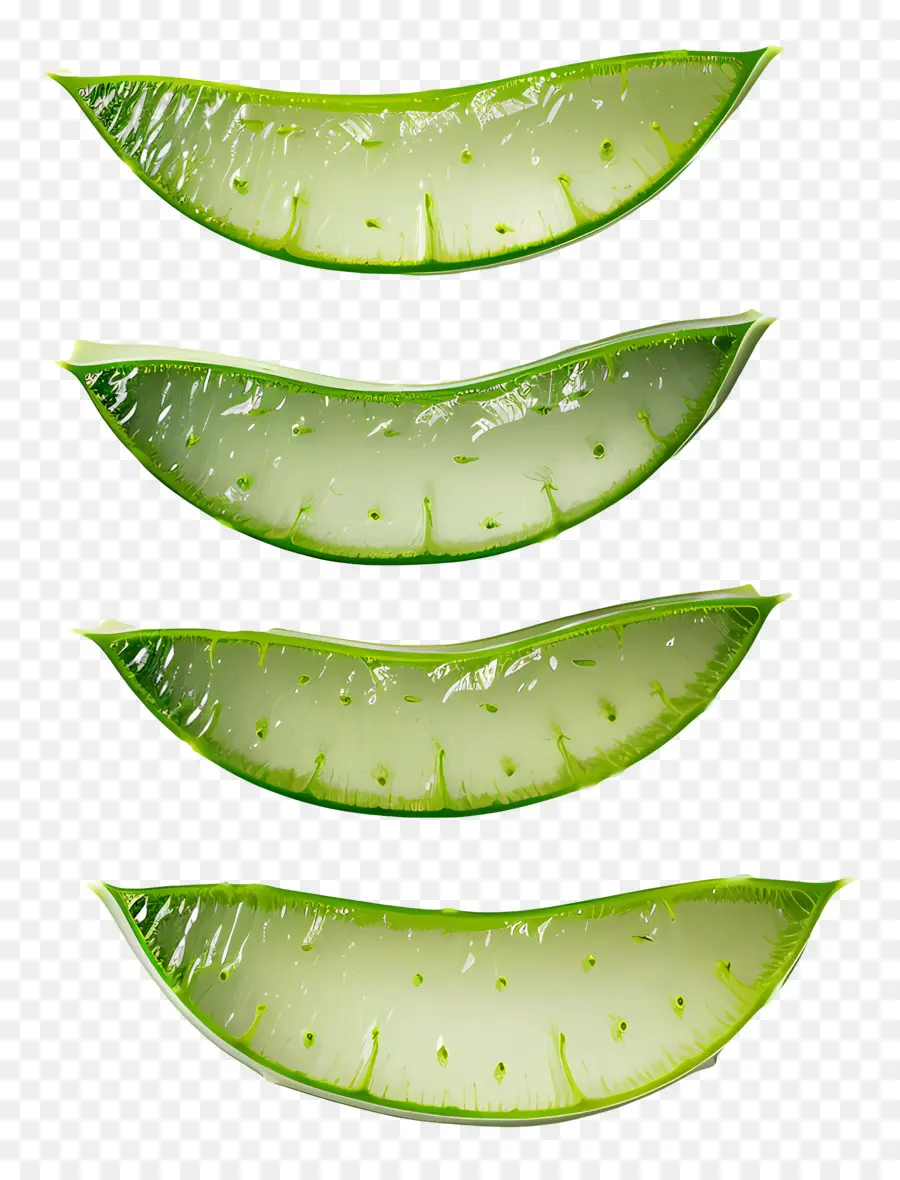 Tranches D'aloe Vera，Vert PNG