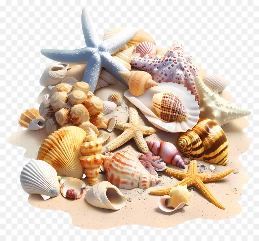 Peignage De Plage，Coquillages PNG