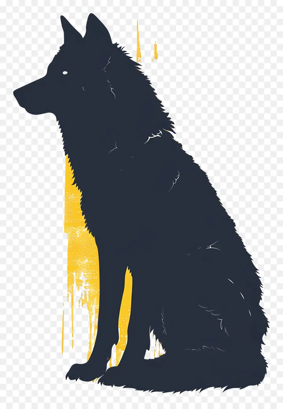 Silhouette De Loup，Chien Noir PNG