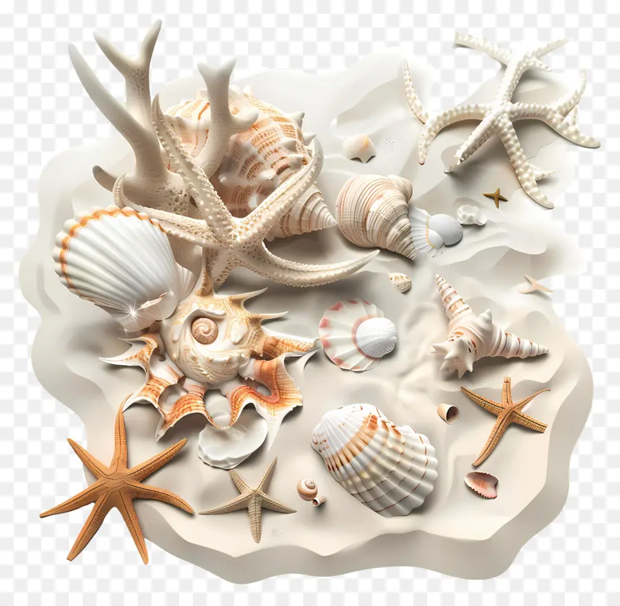 Peignage De Plage，Coquillages PNG