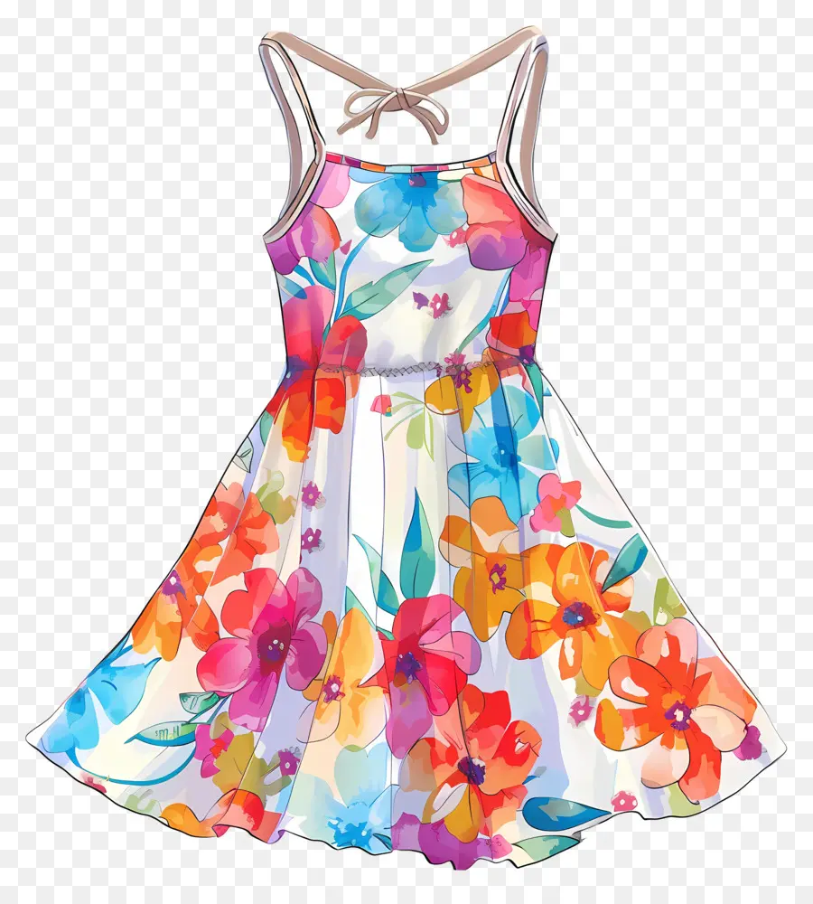 Robe D'été，Robe à Imprimé Floral PNG