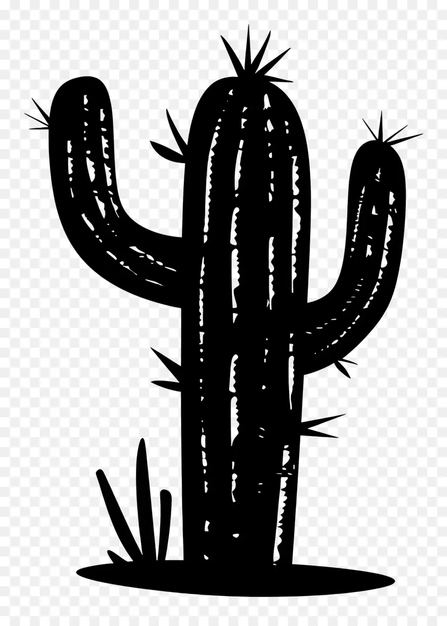 Silhouette De Cactus Simple，Cactus PNG