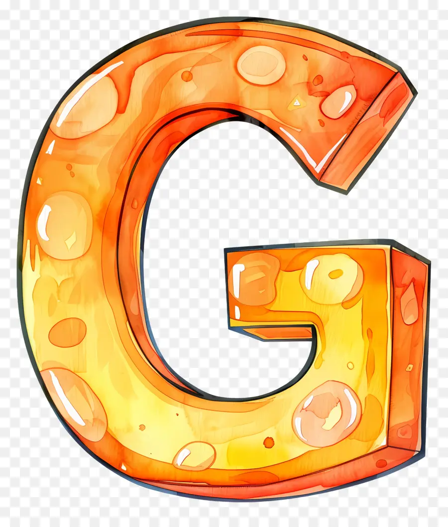 Lettre G，Orange PNG