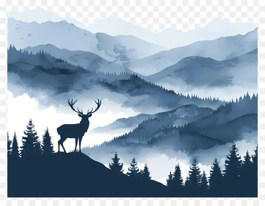 Cerf Silhouette，Cerf PNG