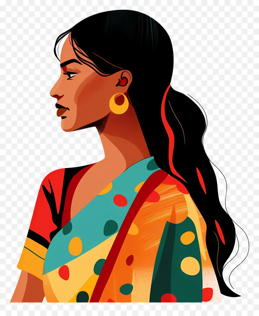 Femme Indienne，Femme En Costume Traditionnel PNG