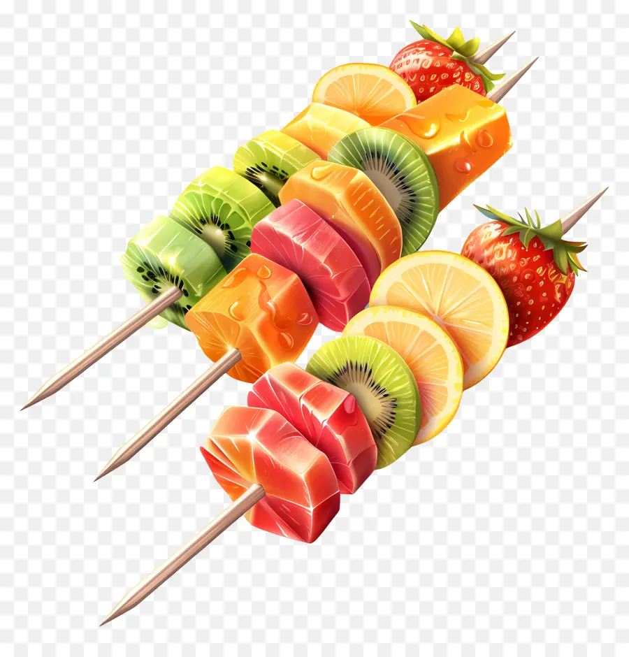 Brochettes De Fruits，Tranches De Fruits PNG