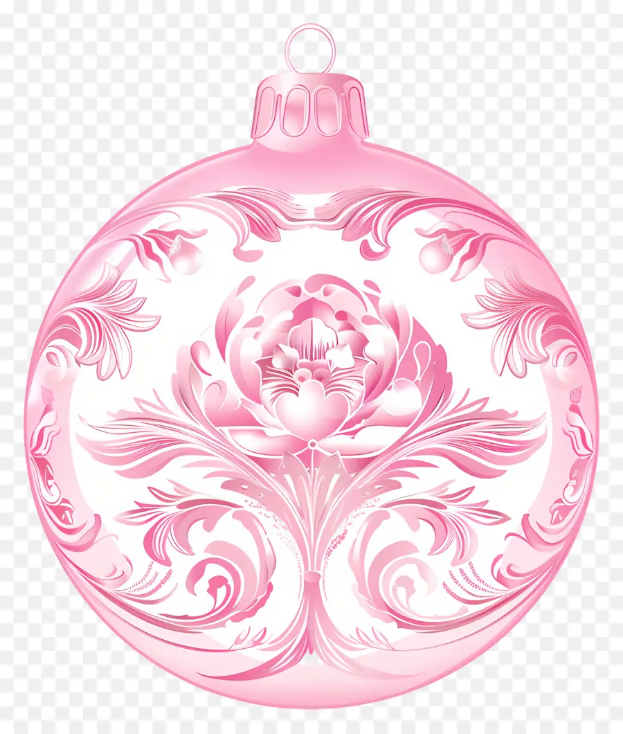 Ornement De Noël Rose，Ornement Floral Rose PNG