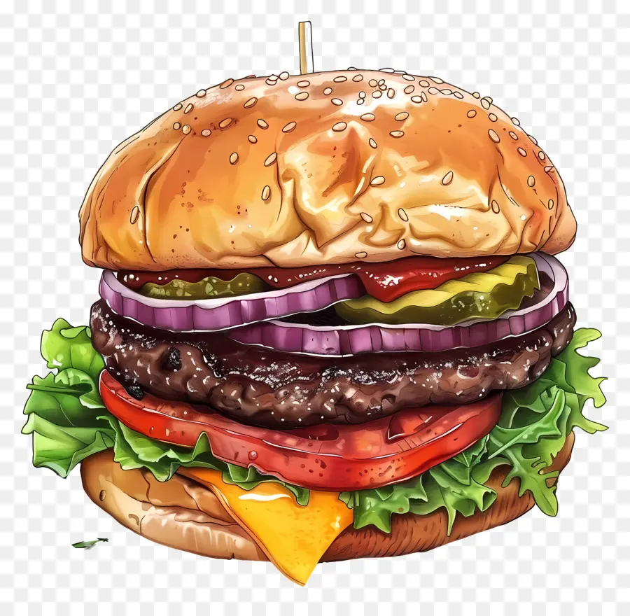 Cheeseburger，Hamburger PNG