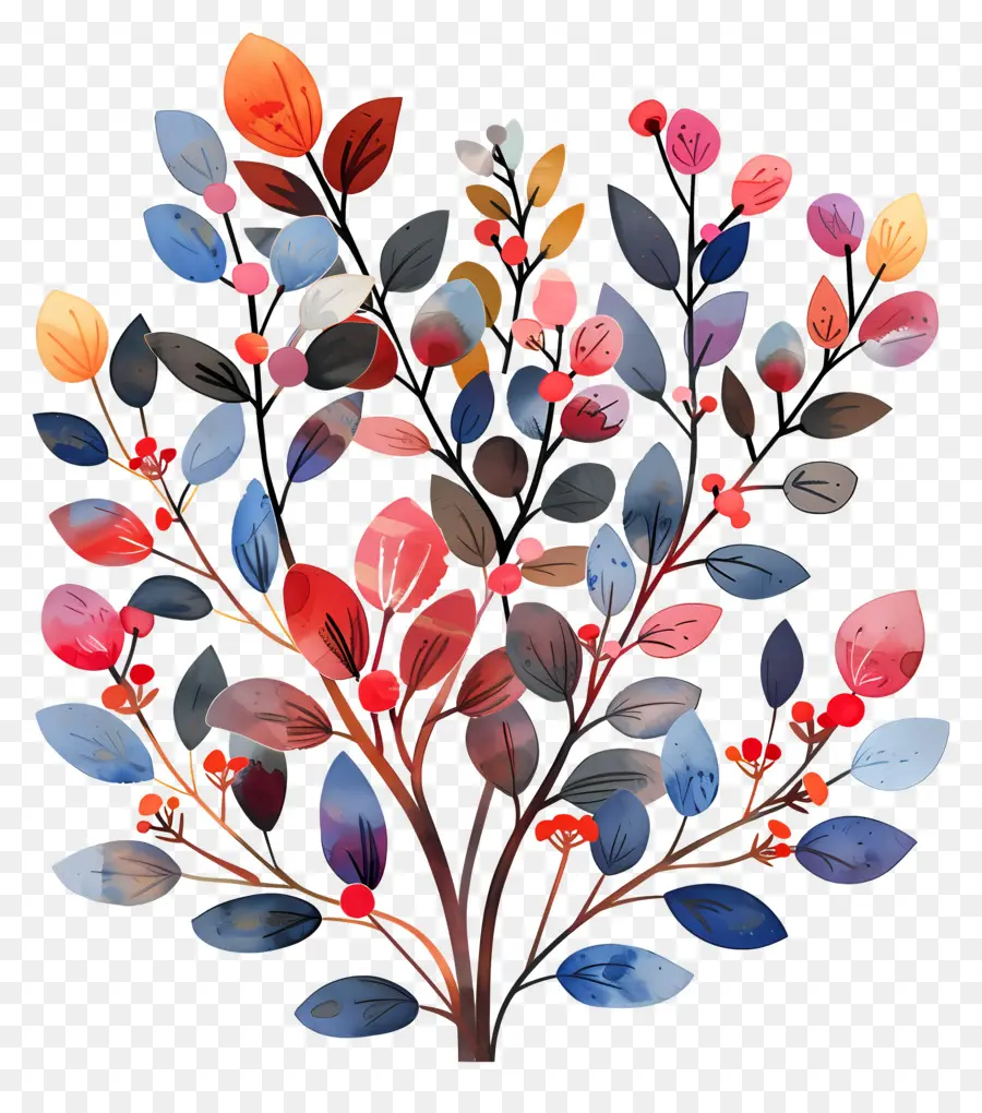 Fleur Arbuste，Coloré PNG