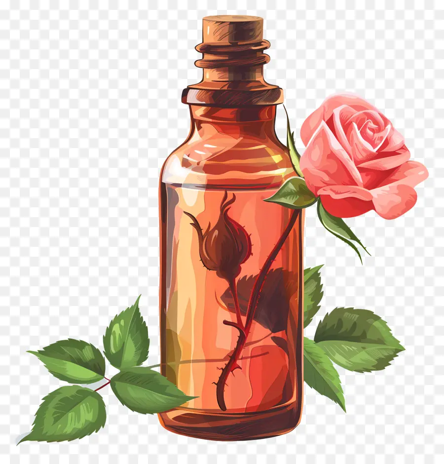 Huile De Rose，Flacon De Parfum PNG