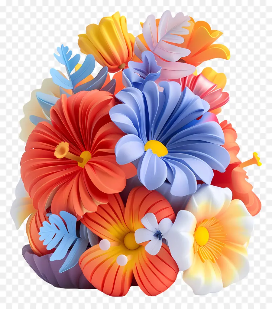 Chaînes De Fleurs，De Fleurs Multicolores PNG