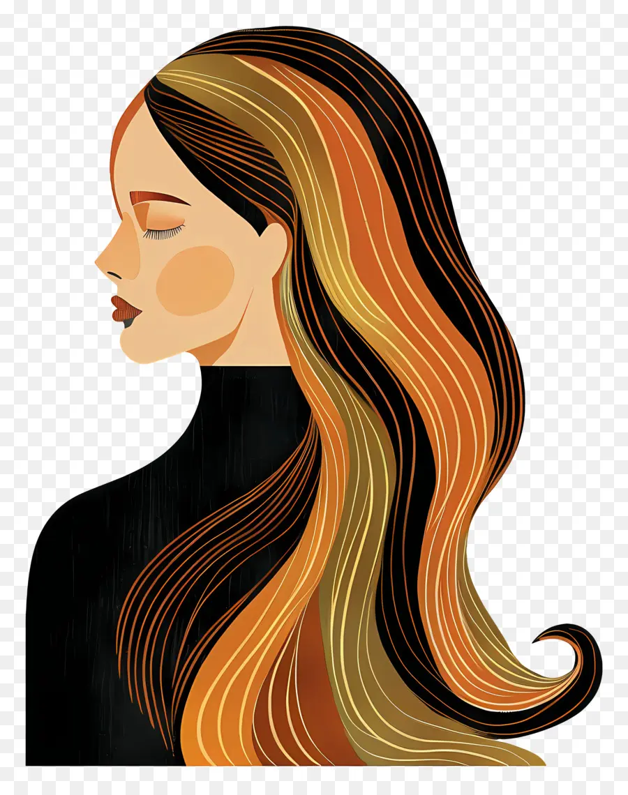 Femme，Les Cheveux Longs PNG