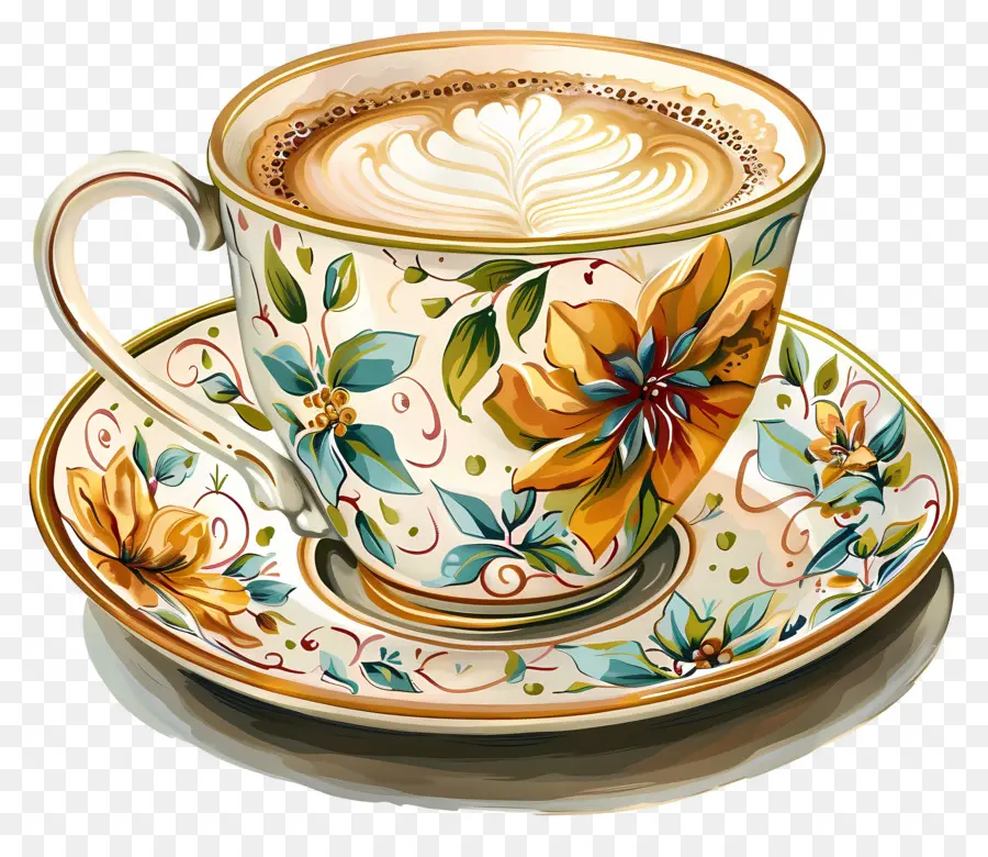 Cappuccino，Tasse Décorative PNG