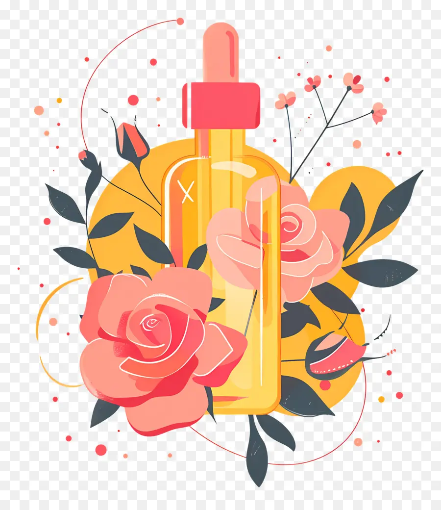 L'huile De Rose，Bouteille De Parfum PNG