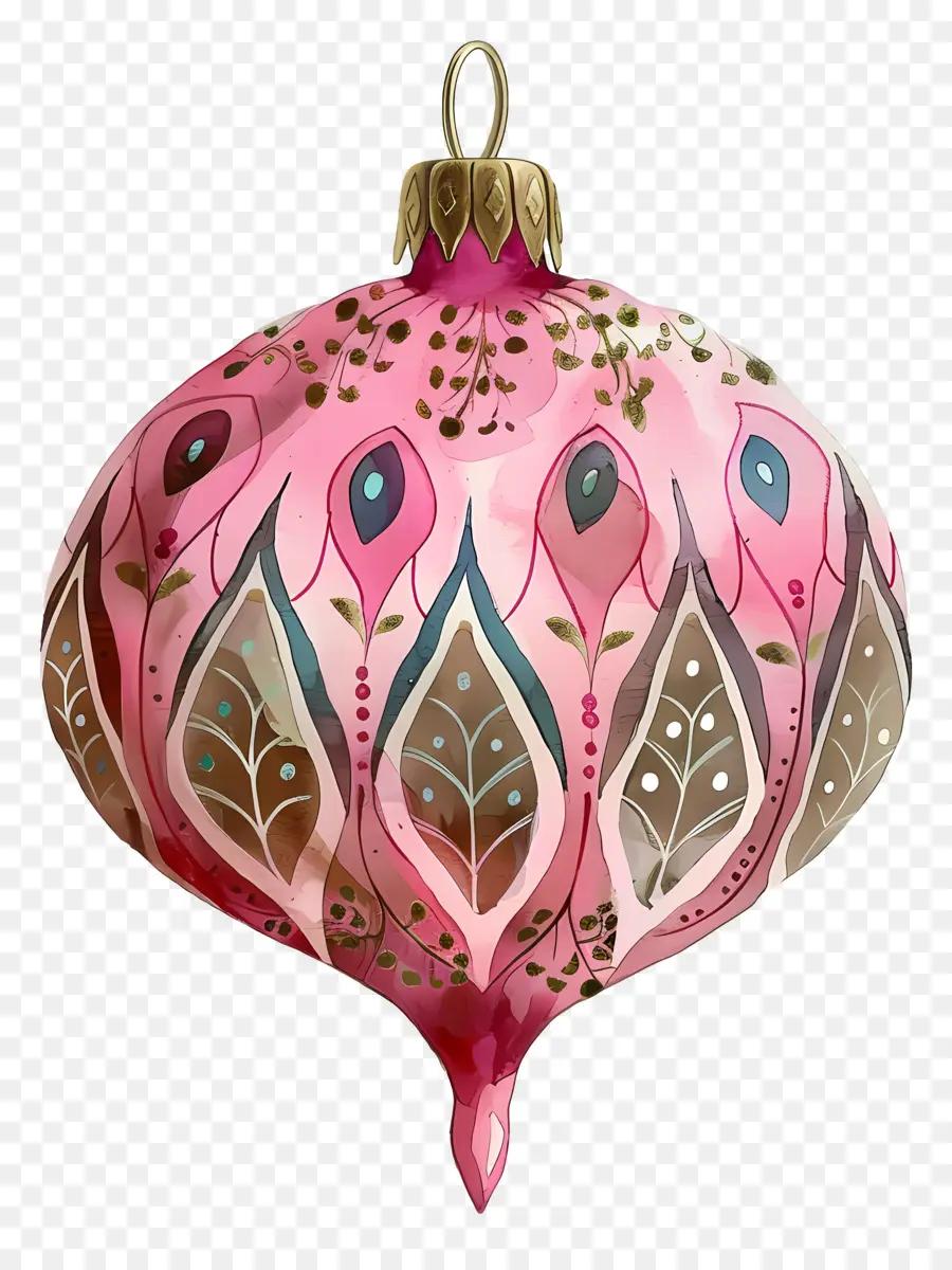 Décoration De Noël Rose，Ornement Rose PNG