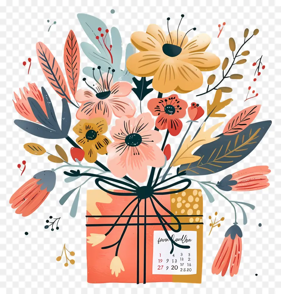 Cadeau，Bouquet De Fleurs PNG