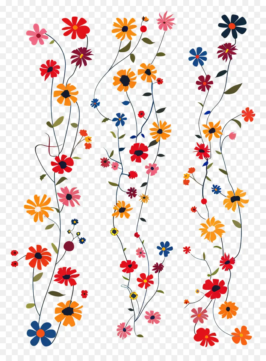 Chaînes De Fleurs，Fleurs Colorées PNG