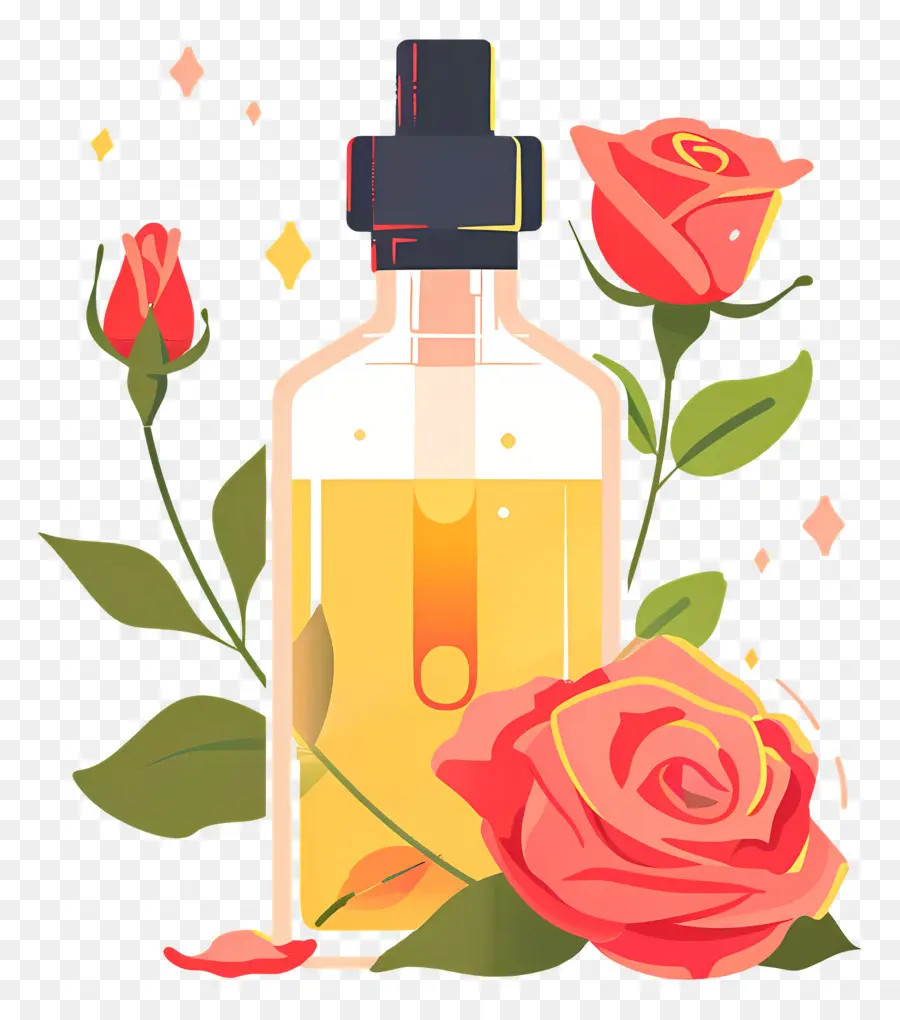 Huile De Rose，Flacon De Parfum PNG