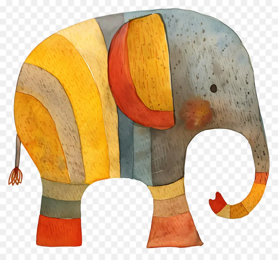 éléphant De Dessin Animé，éléphant Aux Couleurs Vives PNG
