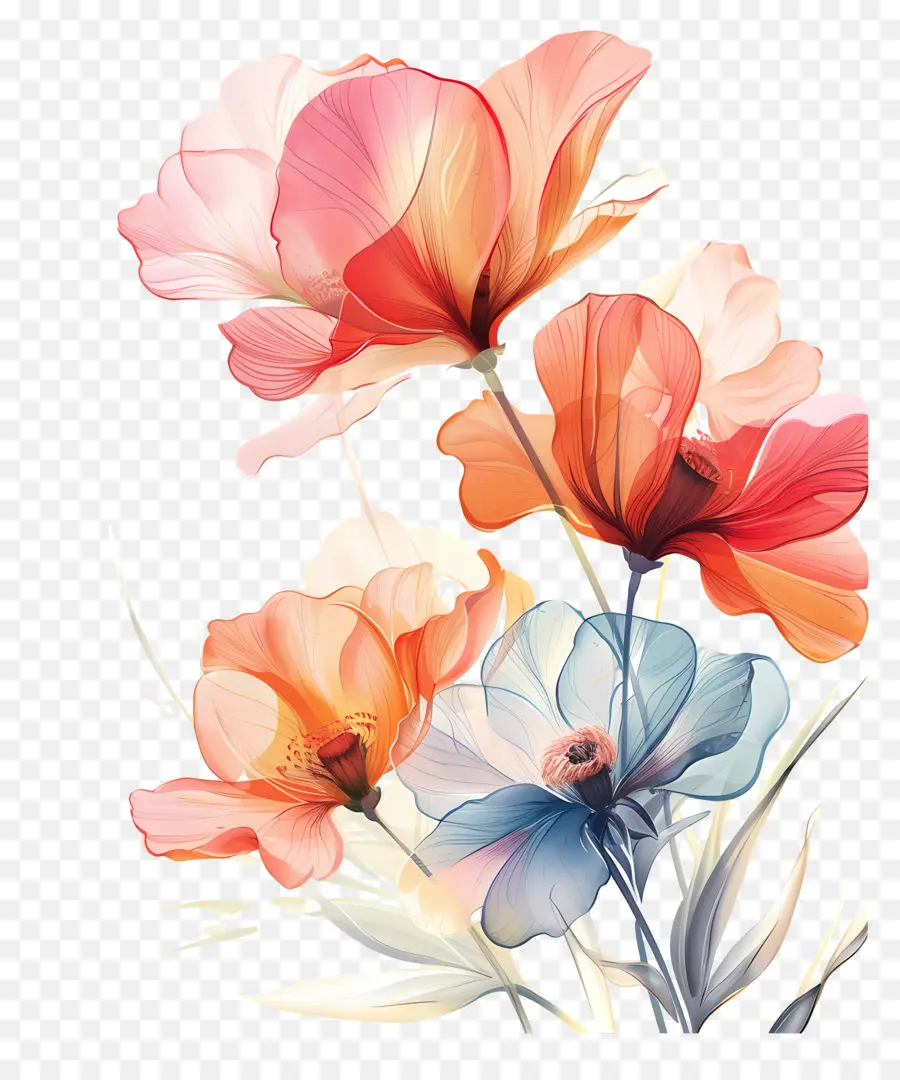 Chaînes De Fleurs，Fleurs Colorées PNG