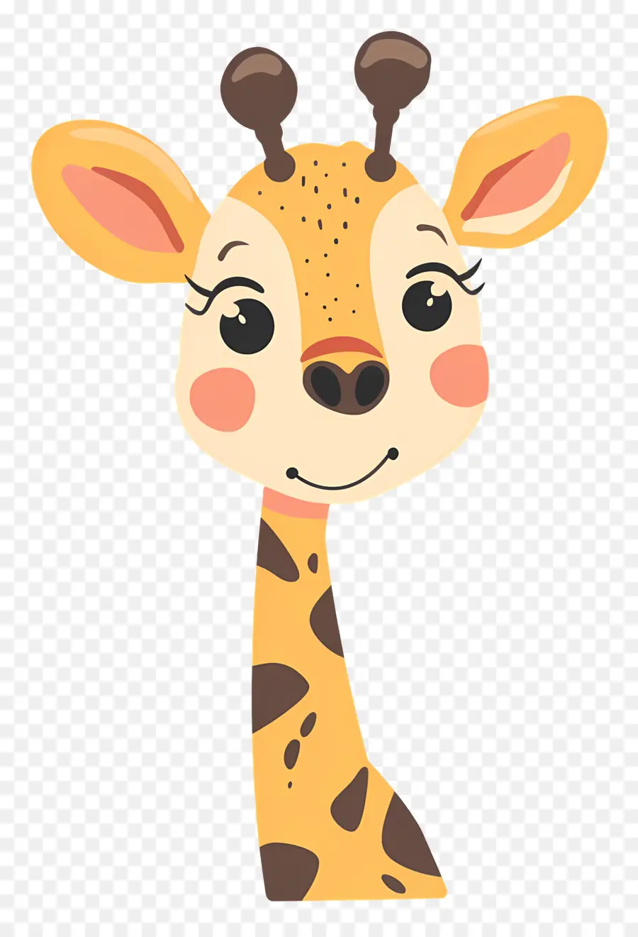 Visage De Girafe Mignon，Dessin Animé Girafe PNG