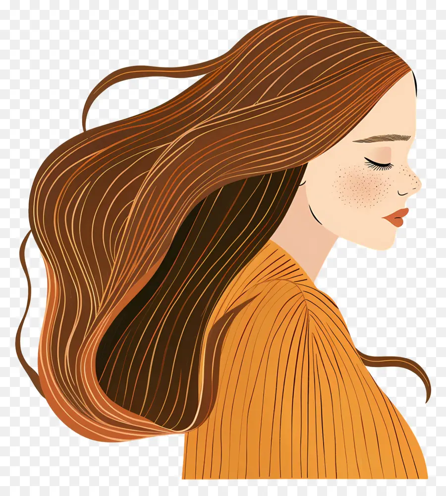 Femme，Les Cheveux Longs PNG