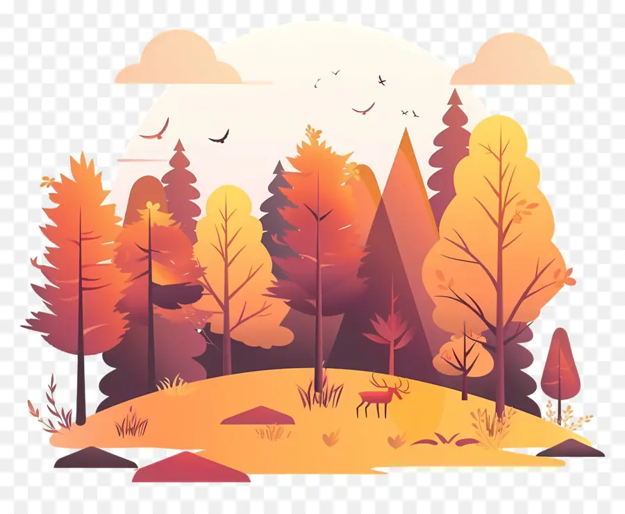 Forêt D'automne，Paysage D'automne PNG