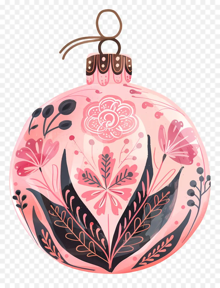 Décoration De Noël Rose，Ornement Rose PNG