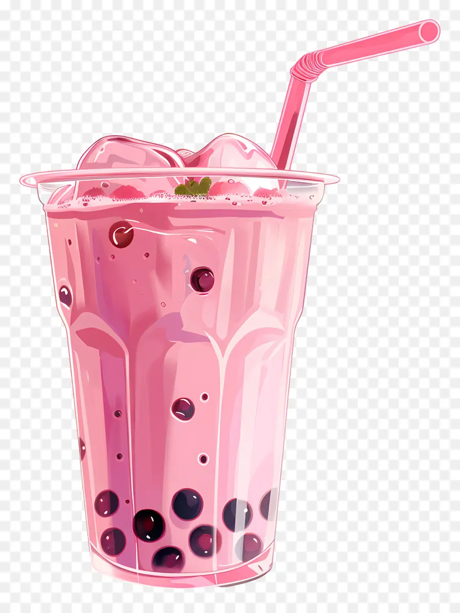 Thé Boba Rose，Thé Aux Bulles PNG