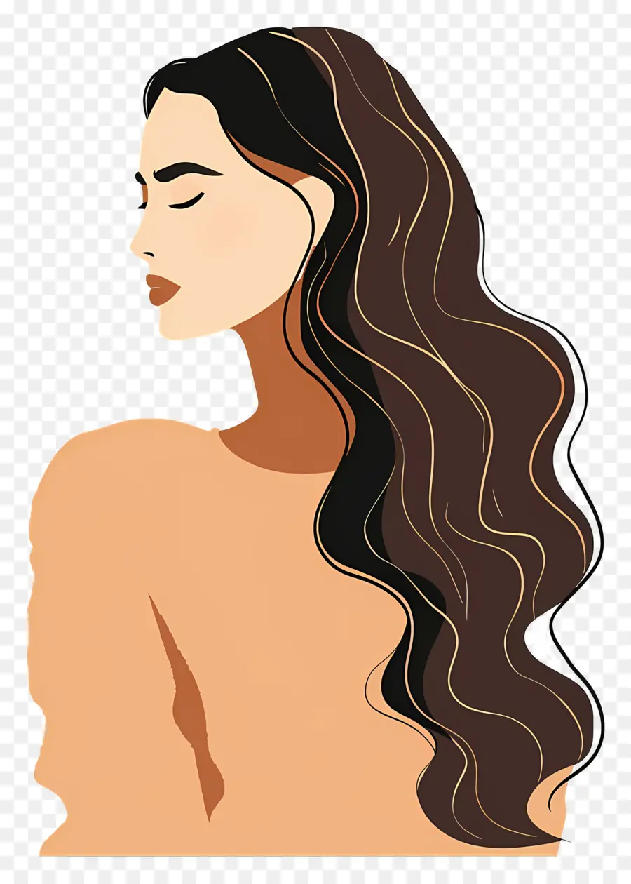 Femme，Les Cheveux Longs PNG