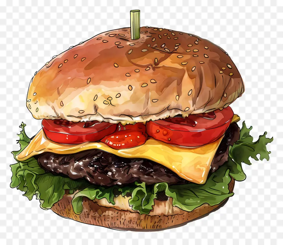 Cheeseburger，Hamburger PNG