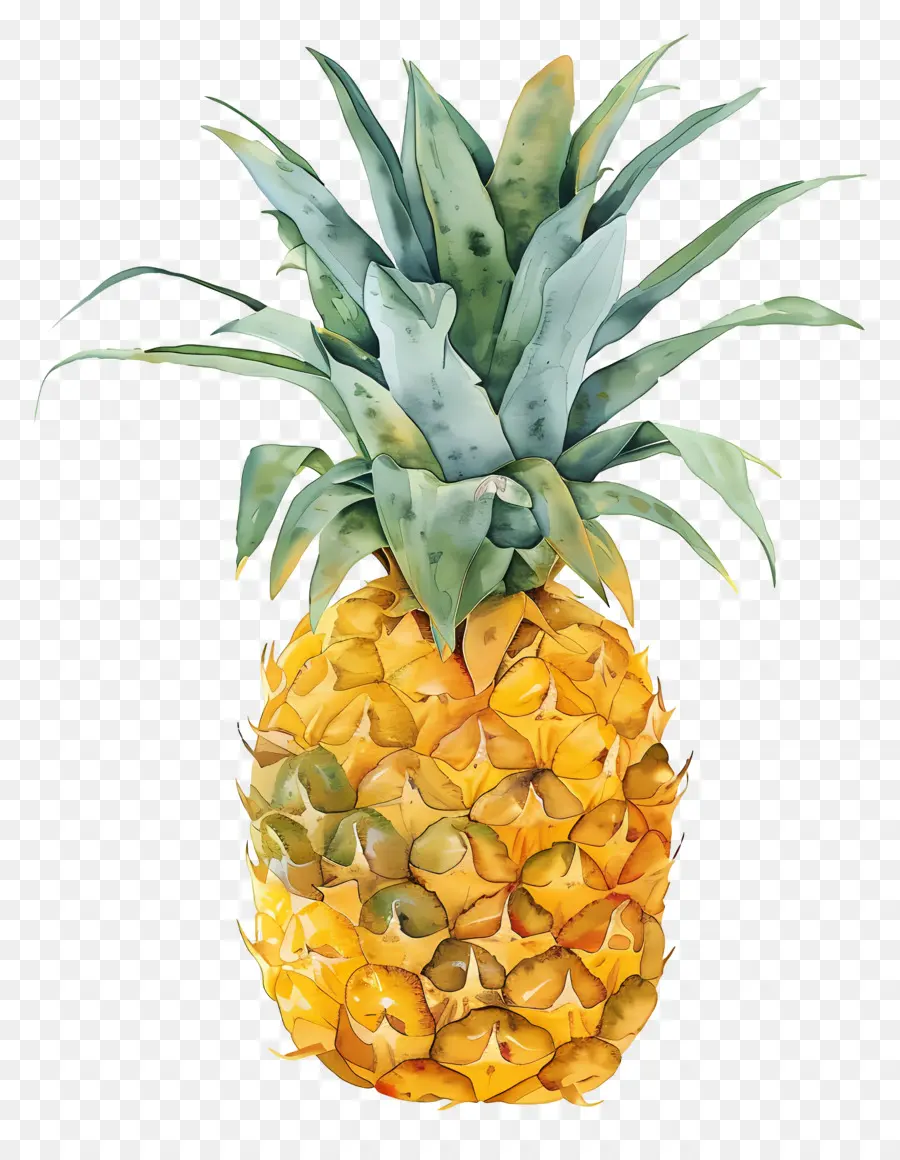 L'ananas，Peinture à L'aquarelle PNG