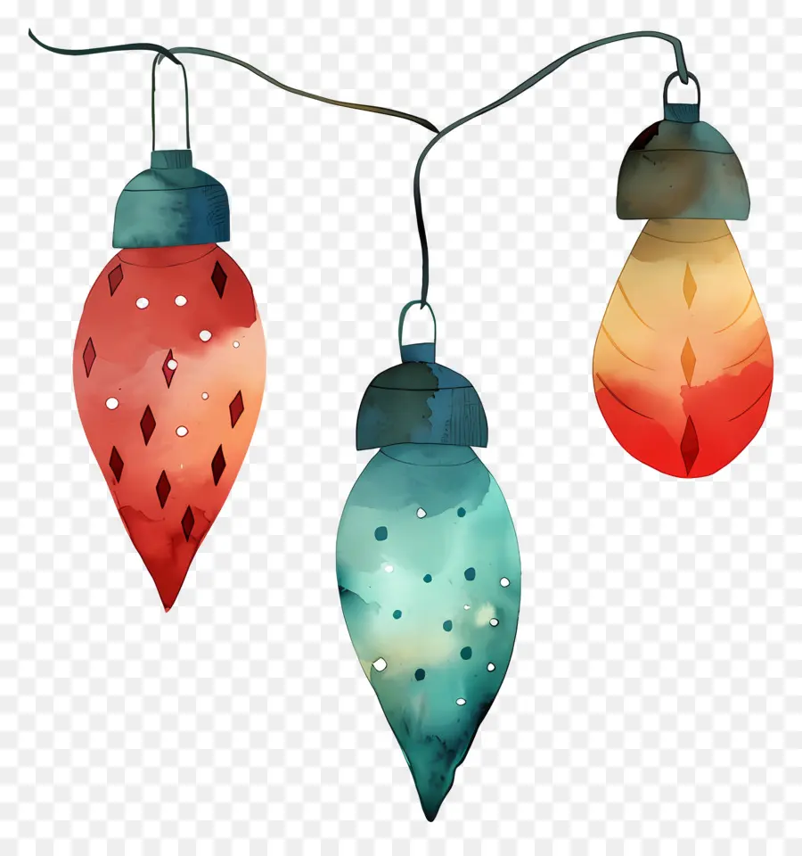 Les Lumières De Noël，Ampoules Multicolores PNG