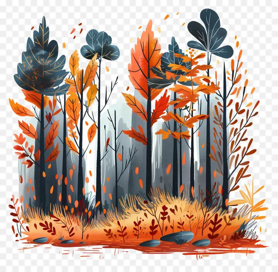 Forêt D'automne，Feuilles D'automne PNG