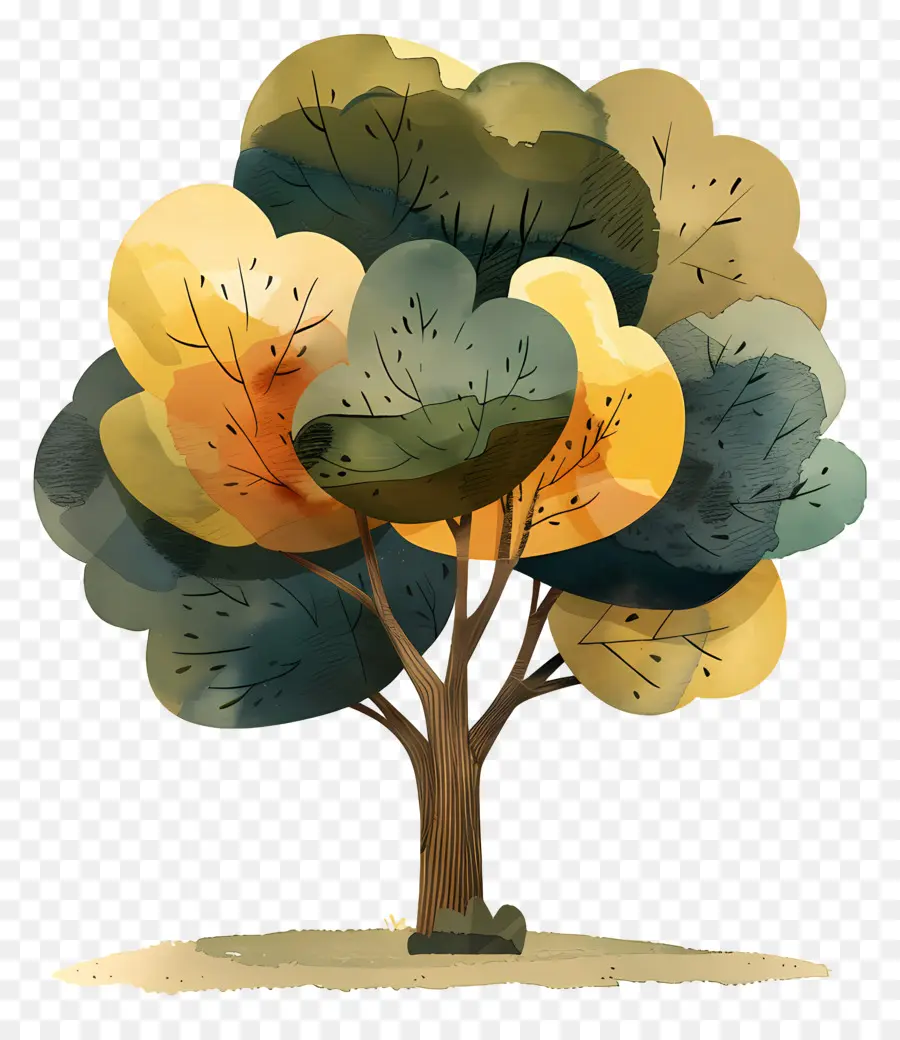 Arbre De Dessin Animé，Arbre D'automne PNG