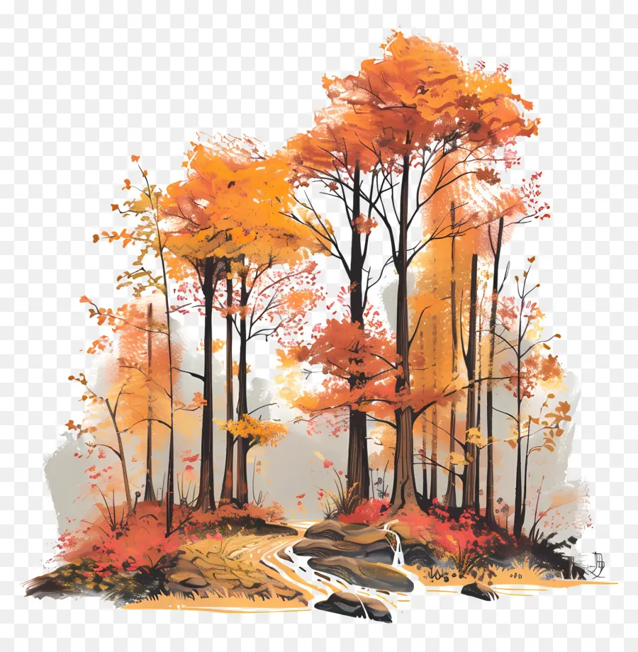 Forêt D'automne，Feuillage D'automne PNG