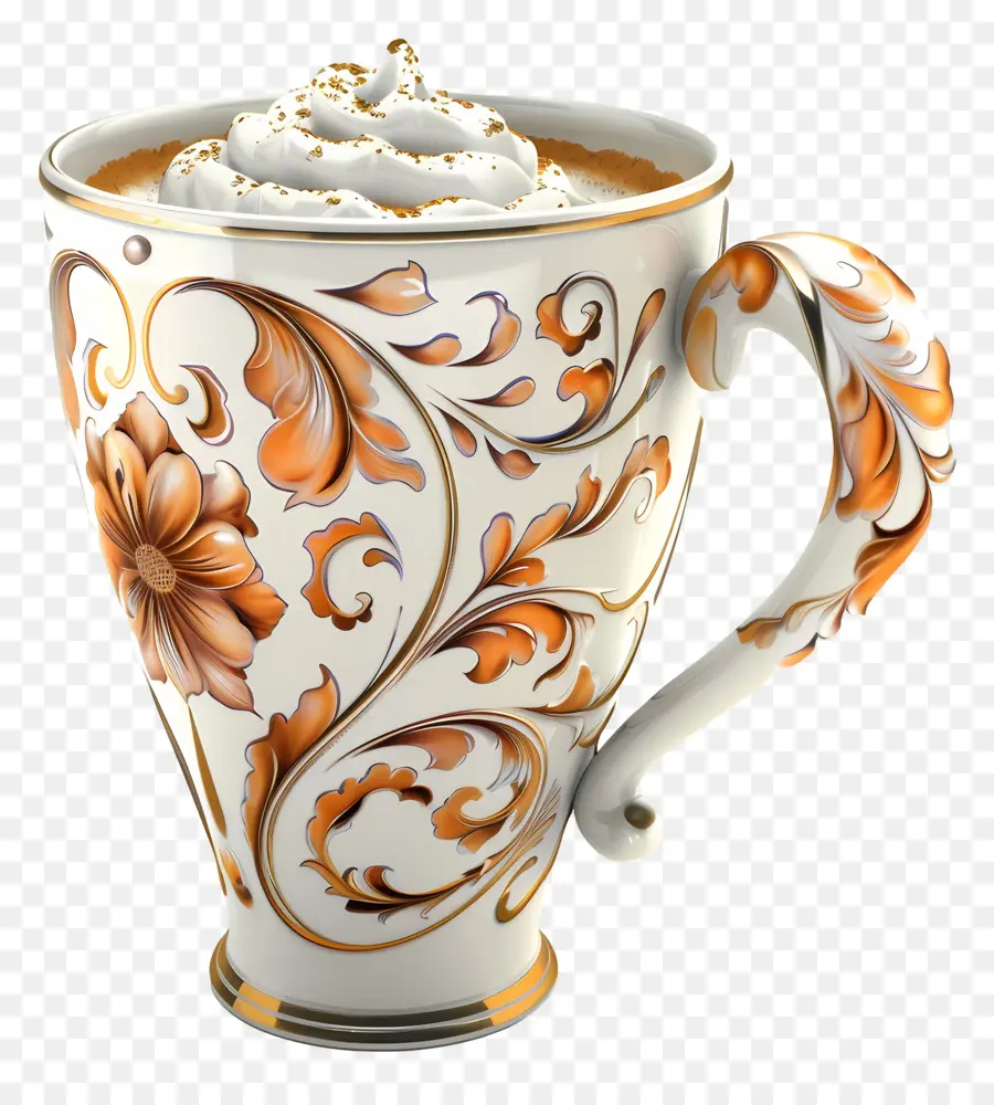 Cappuccino，Tasse Décorative PNG