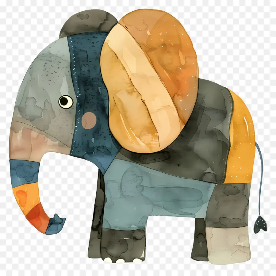 Éléphant De Dessin Animé，Éléphant Coloré PNG