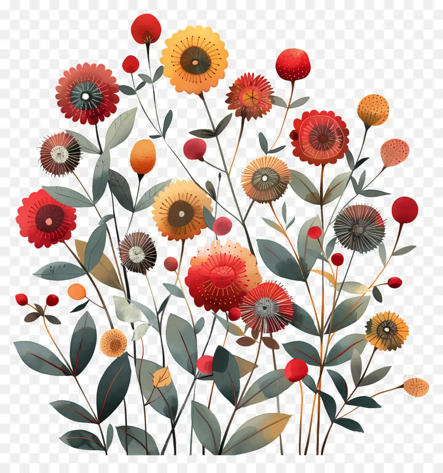 Arbuste à Fleurs，Fleurs Colorées PNG