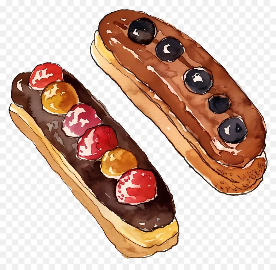 Les éclairs，Pâtisseries PNG