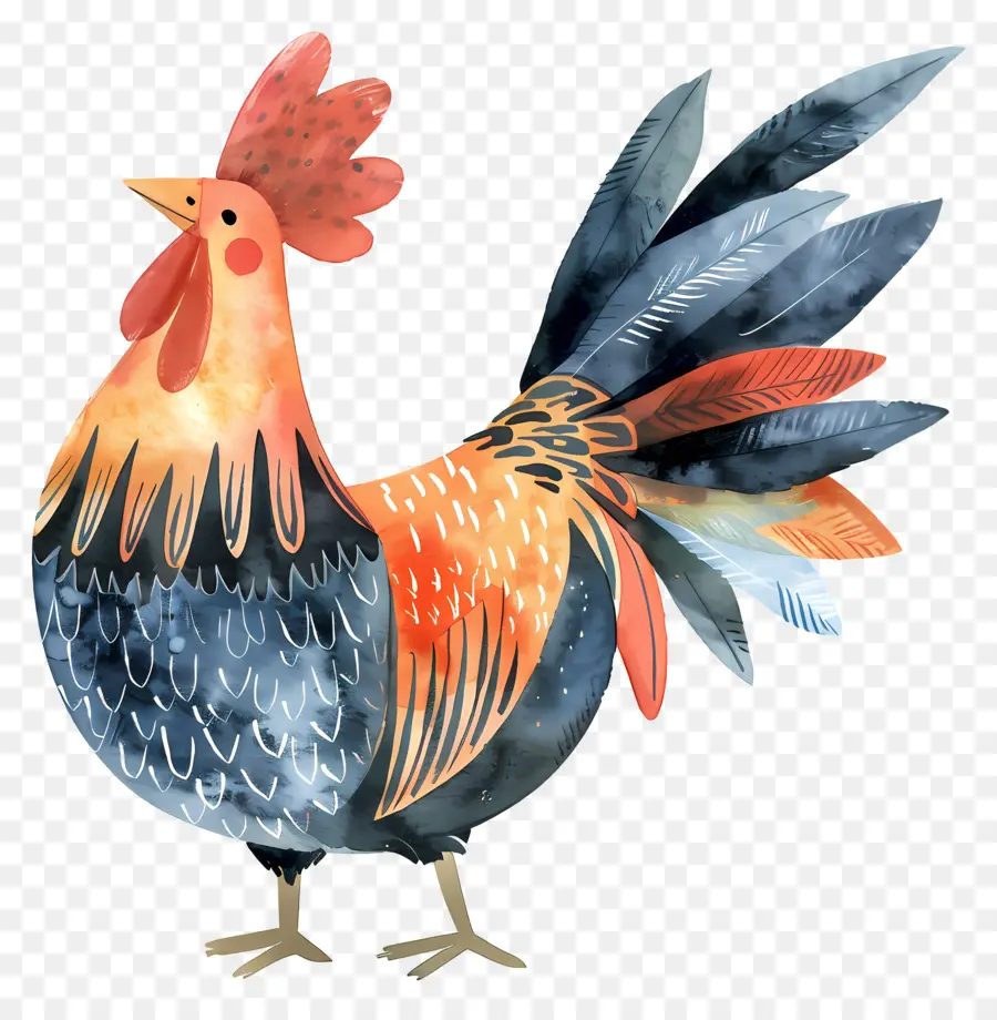 Coq，Illustration Aquarelle PNG