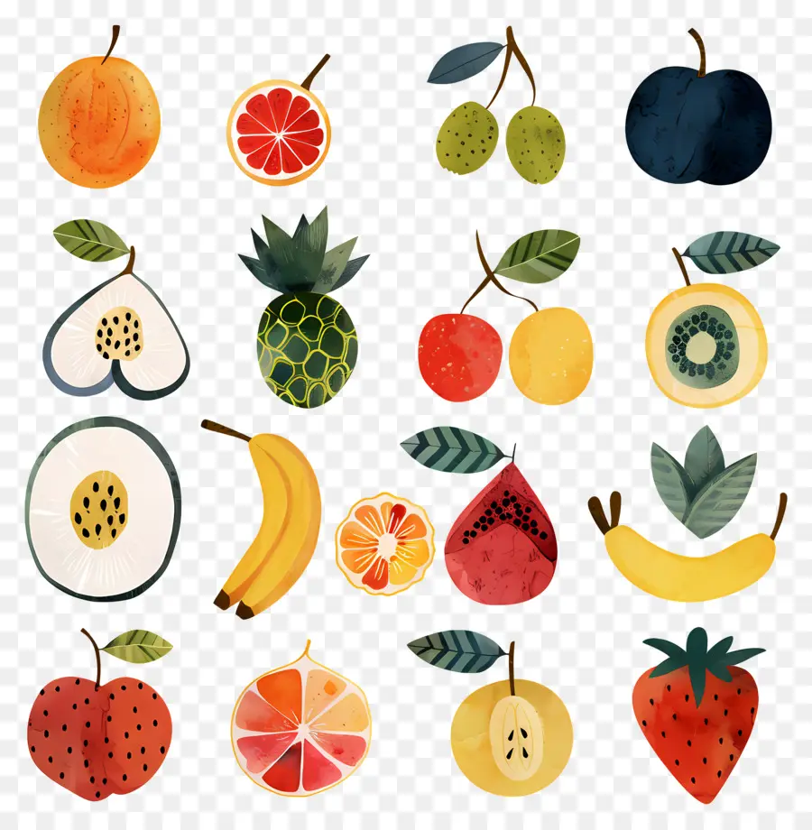 Fruits，Peinture De Fruits Aquarelle PNG