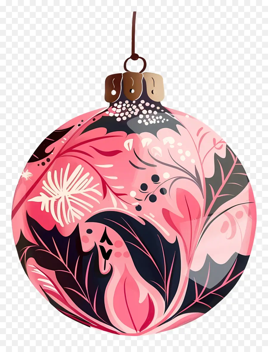 Décoration De Noël Rose，Ornement Rouge PNG