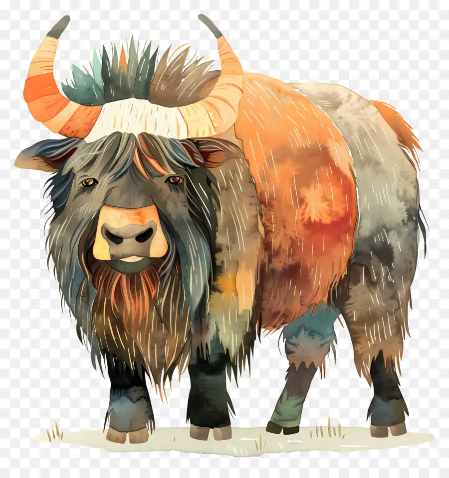 Yak，Peinture à L'aquarelle PNG