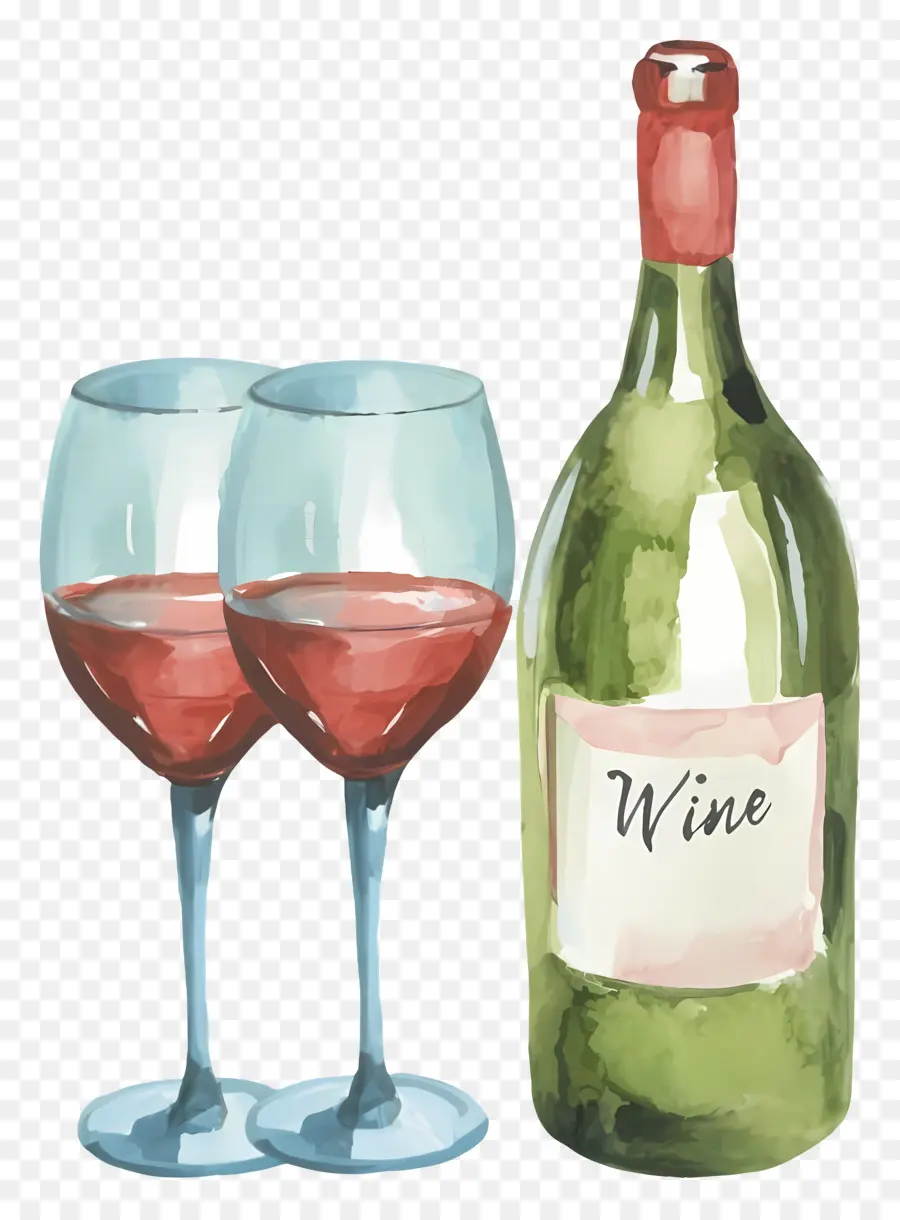 Bouteille De Vin，Bouteille De Vin Et Verre PNG